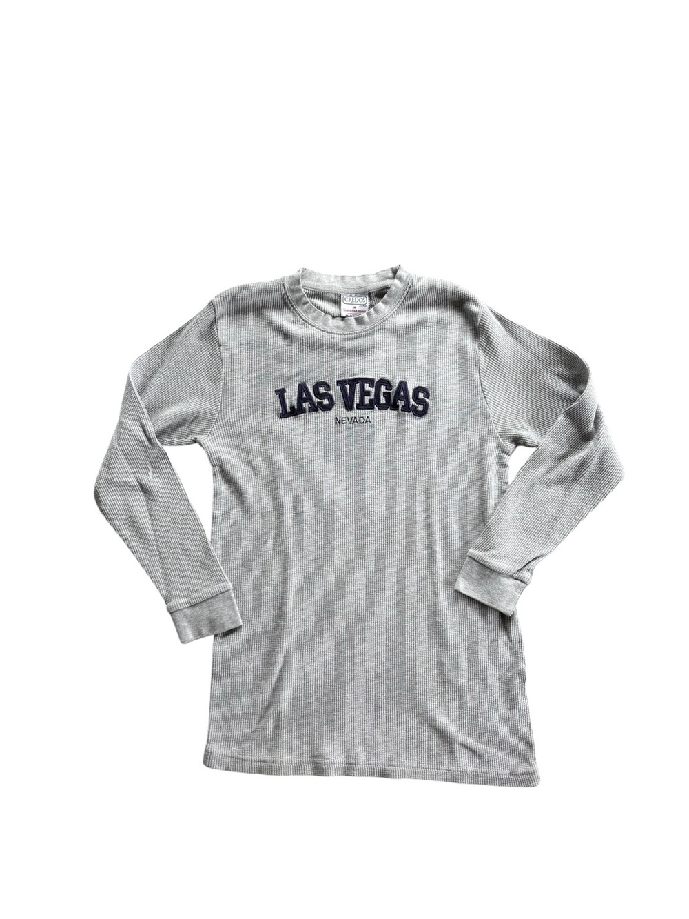 Las Vegas Nevada Waffle Knit Thermal Long Sleeve Shirt Men’s M Gray Medium